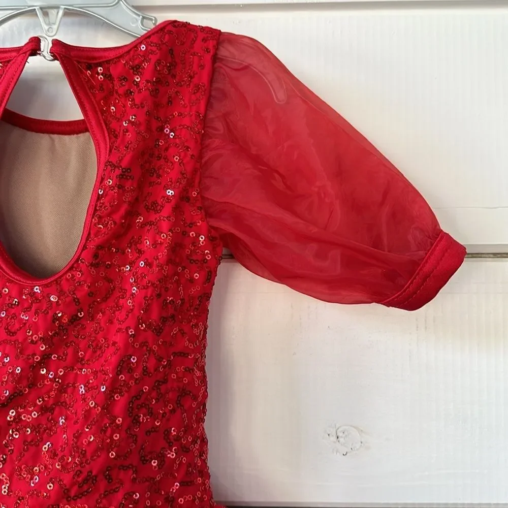 Weissman Showtime A Bluebird On Your Windowsill Dance Costume SC Red Polka Dot
